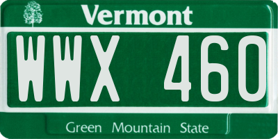 VT license plate WWX460