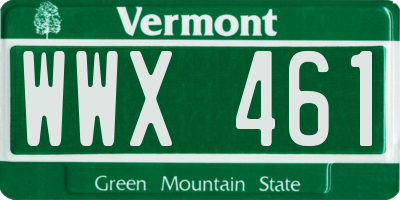VT license plate WWX461