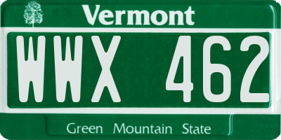 VT license plate WWX462