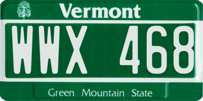 VT license plate WWX468