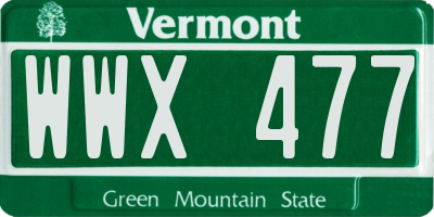 VT license plate WWX477