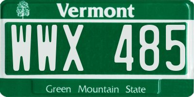 VT license plate WWX485