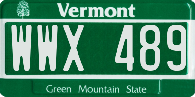 VT license plate WWX489