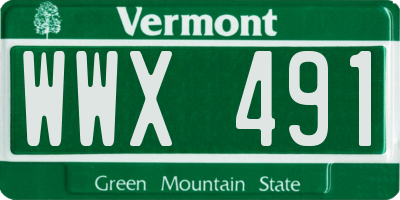 VT license plate WWX491