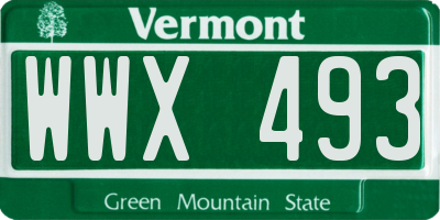 VT license plate WWX493