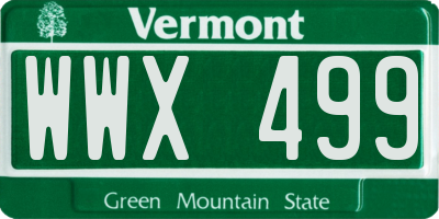 VT license plate WWX499
