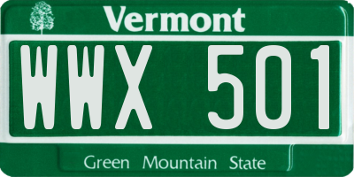 VT license plate WWX501
