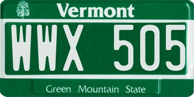VT license plate WWX505