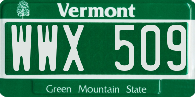 VT license plate WWX509