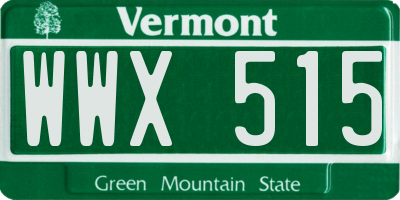 VT license plate WWX515