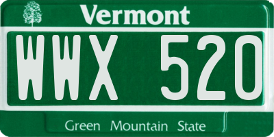 VT license plate WWX520