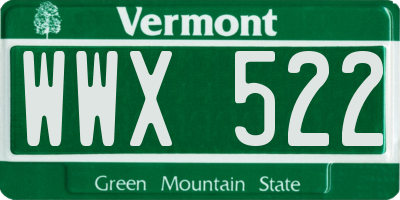 VT license plate WWX522