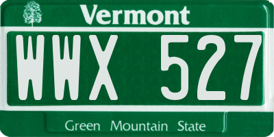 VT license plate WWX527