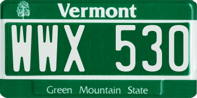 VT license plate WWX530