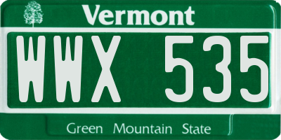 VT license plate WWX535
