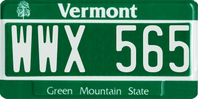 VT license plate WWX565