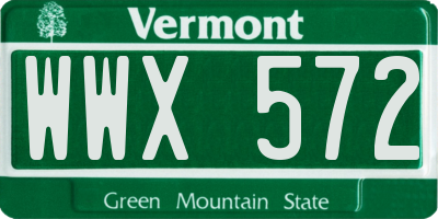 VT license plate WWX572