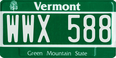 VT license plate WWX588