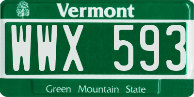 VT license plate WWX593