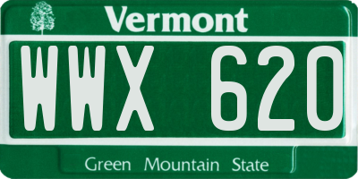 VT license plate WWX620