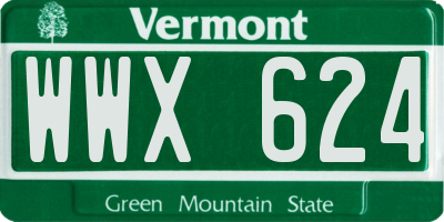 VT license plate WWX624