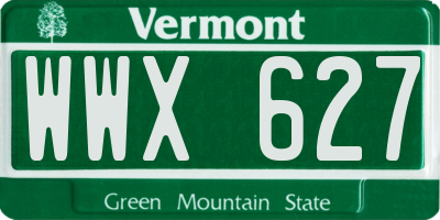 VT license plate WWX627