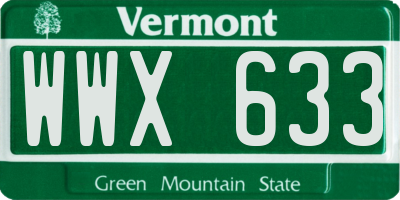 VT license plate WWX633