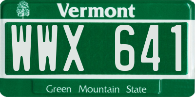 VT license plate WWX641
