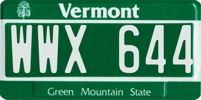 VT license plate WWX644