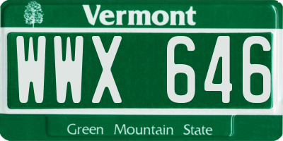 VT license plate WWX646