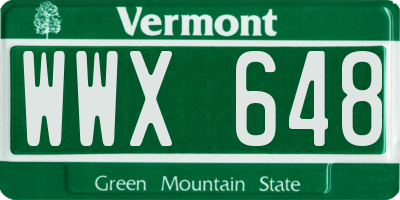VT license plate WWX648