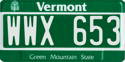 VT license plate WWX653
