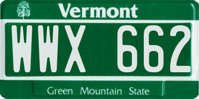 VT license plate WWX662