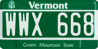 VT license plate WWX668