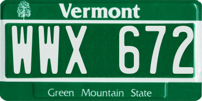 VT license plate WWX672