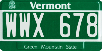 VT license plate WWX678