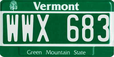 VT license plate WWX683