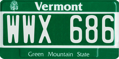 VT license plate WWX686