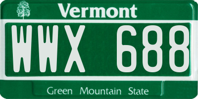 VT license plate WWX688