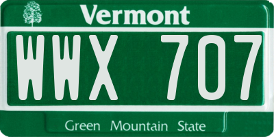 VT license plate WWX707