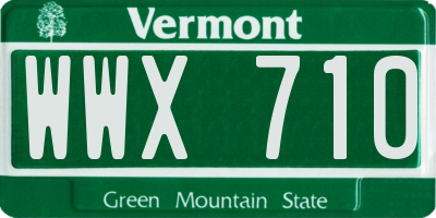 VT license plate WWX710