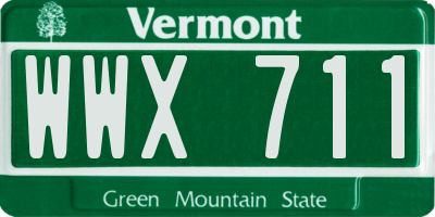 VT license plate WWX711