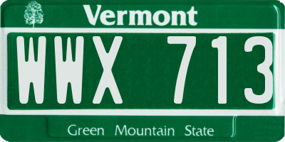 VT license plate WWX713