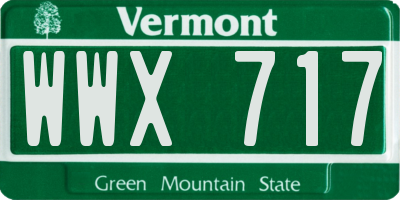 VT license plate WWX717