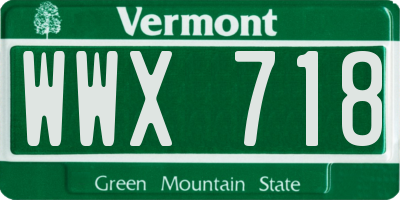 VT license plate WWX718