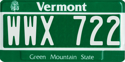 VT license plate WWX722