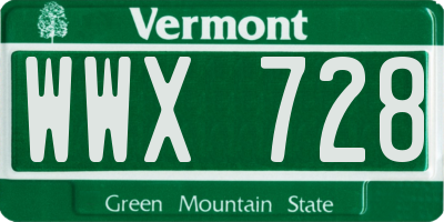 VT license plate WWX728