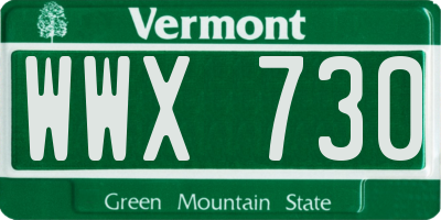 VT license plate WWX730