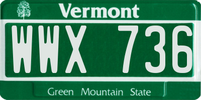 VT license plate WWX736