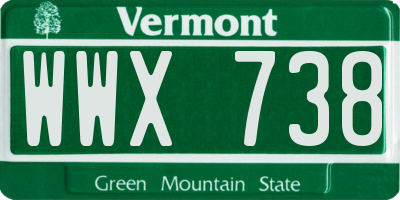 VT license plate WWX738
